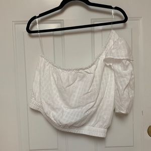 White off the shoulder crop top
